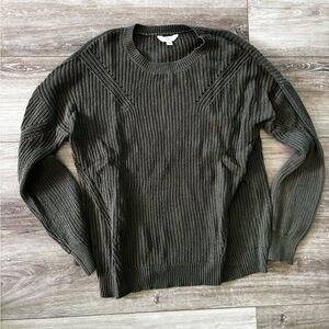 Time and Tru Women's Olive Green Crew Neck Sweater